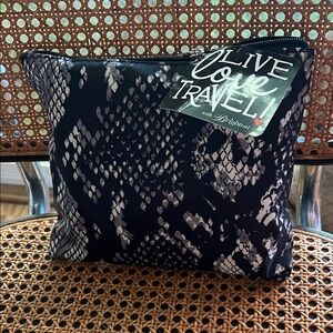 Brighton Black and Gray Snake Print Pouch
